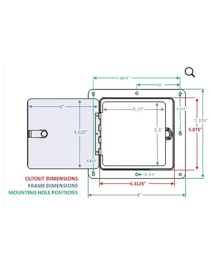 Universal Access Door-Chrome